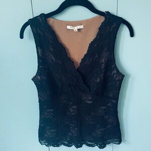CAbi black lace cami top, size medium
